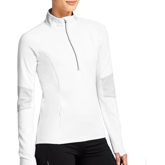 Athleta Jackets & Blazers - Athleta Lunar Half-Zip in White Athleta Jackets & Blazers - Athleta Lunar Half-Zip in White